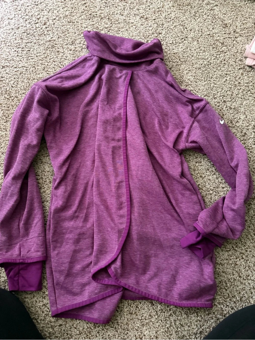 Nike Women's Matwrnity Magenta Cowl Neck Pullover Sweater